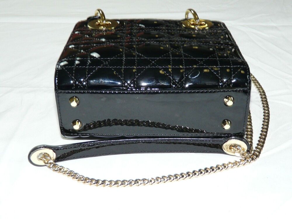 Mini Lady Dior Bag Black Patent Cannage Lambskin Certified by Rebag | MSRP $5500 - Picture 8 of 16